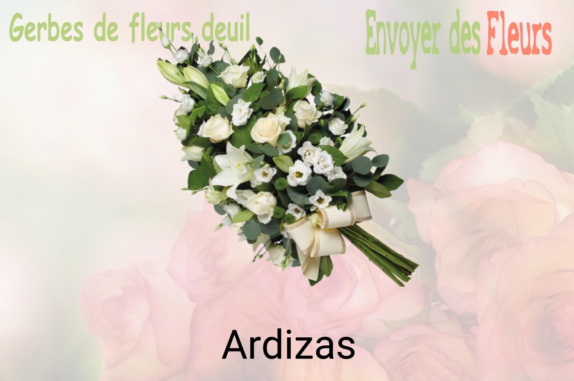 Gerbe de fleurs de deuil livrée à Ardizas